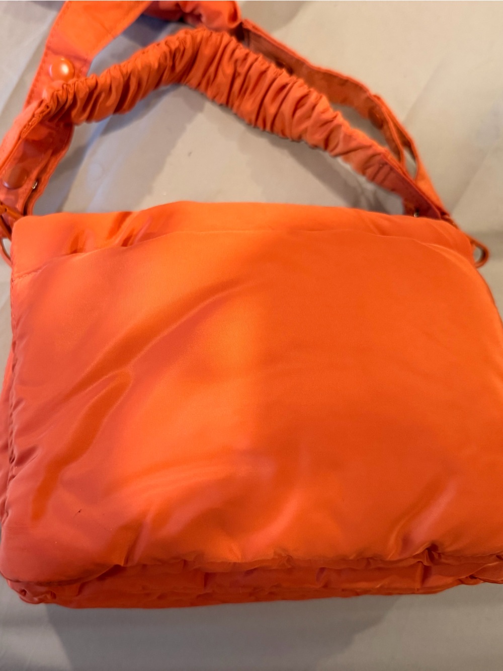 Dagne Dover Bright Orange Quilted Crossbody Bag - Picture 2 of 4